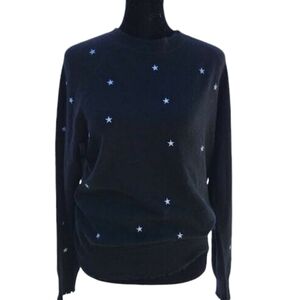 AQUA Bloomingdale's Turtleneck Cashmere Stars Sweater. Size XS.  NWT $178